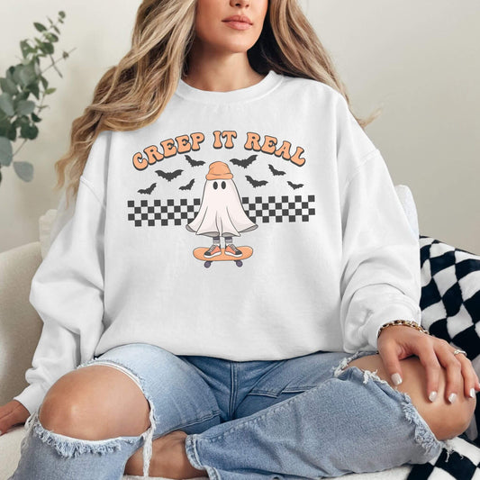 Halloween Skater Ghost Sweatshirt