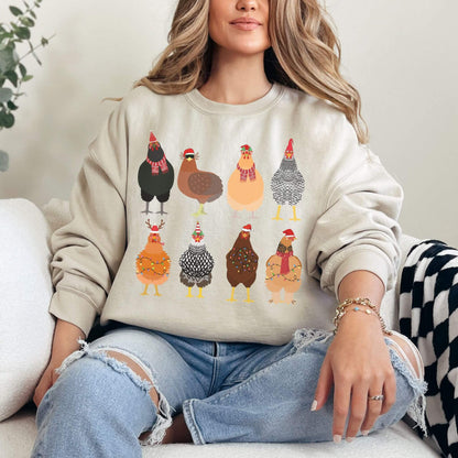 Chicken Christmas Sweatshirt - Hailey's Trend Boutique