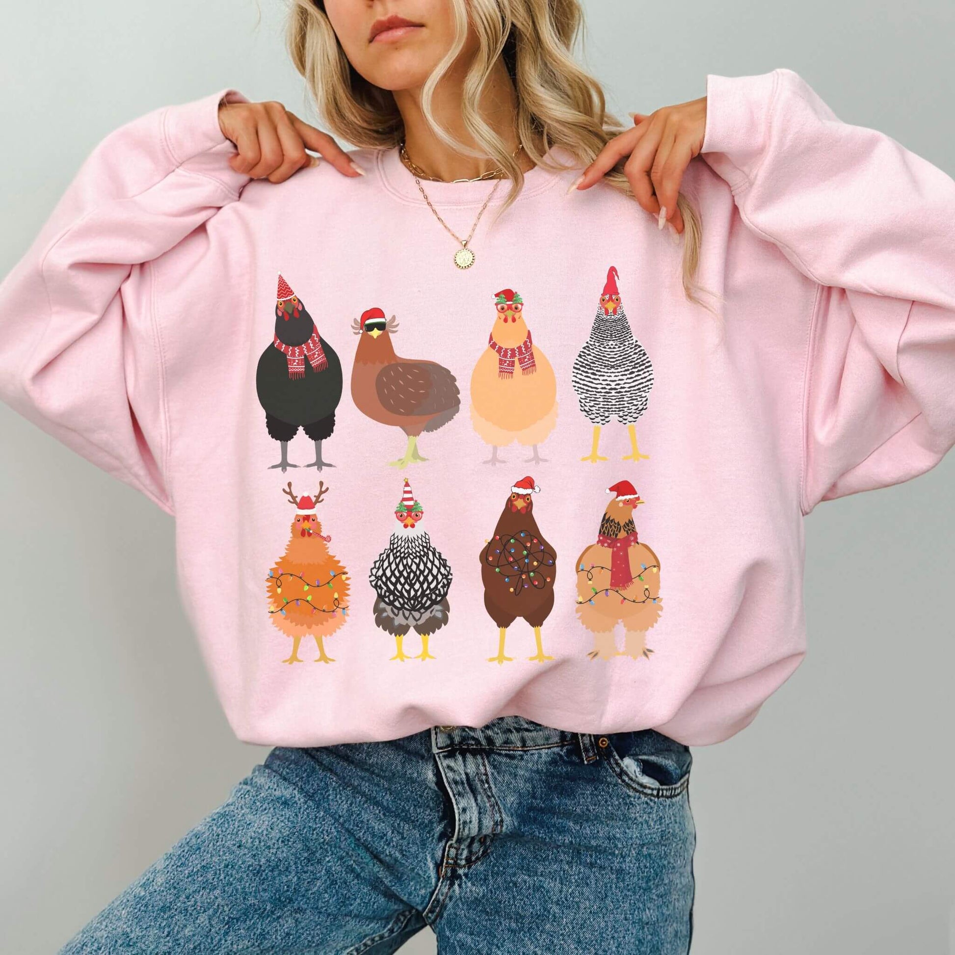 Chicken Christmas Sweatshirt - Hailey's Trend Boutique