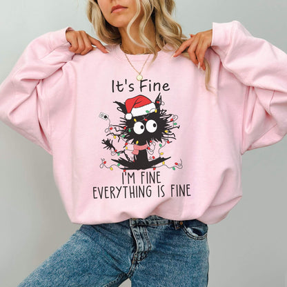 Christmas Black Cat Sweatshirt - Hailey's Trend Boutique