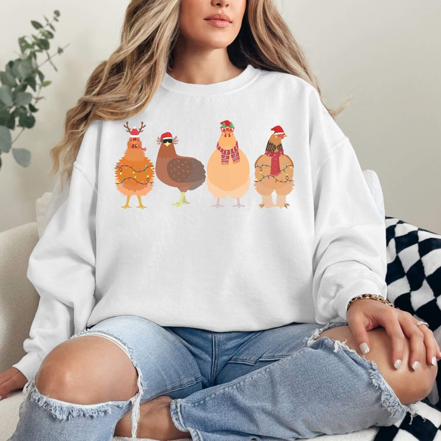 Christmas Chicken Sweatshirt - Hailey's Trend Boutique