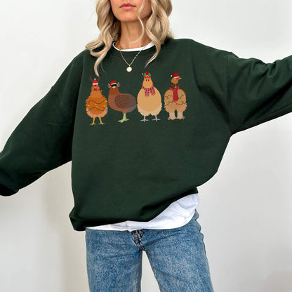 Christmas Chicken Sweatshirt - Hailey's Trend Boutique