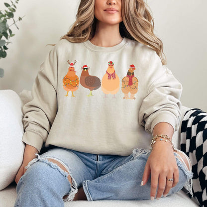 Christmas Chicken Sweatshirt - Hailey's Trend Boutique