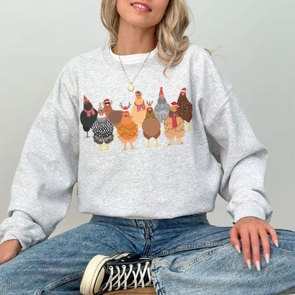 Christmas Chicken Sweatshirt - Hailey's Trend Boutique