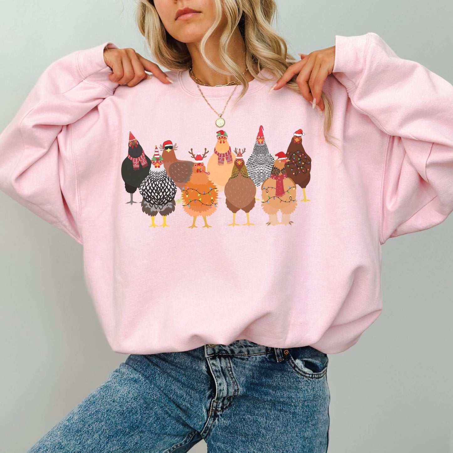 Christmas Chicken Sweatshirt - Hailey's Trend Boutique