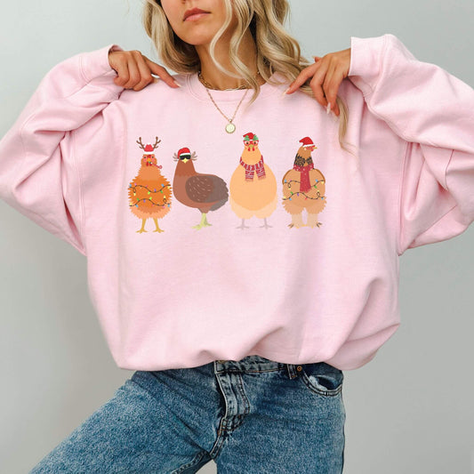 Christmas Chicken Sweatshirt - Hailey's Trend Boutique