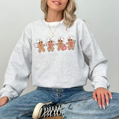 Christmas Gingerbread Nurse Sweatshirt - Hailey's Trend Boutique