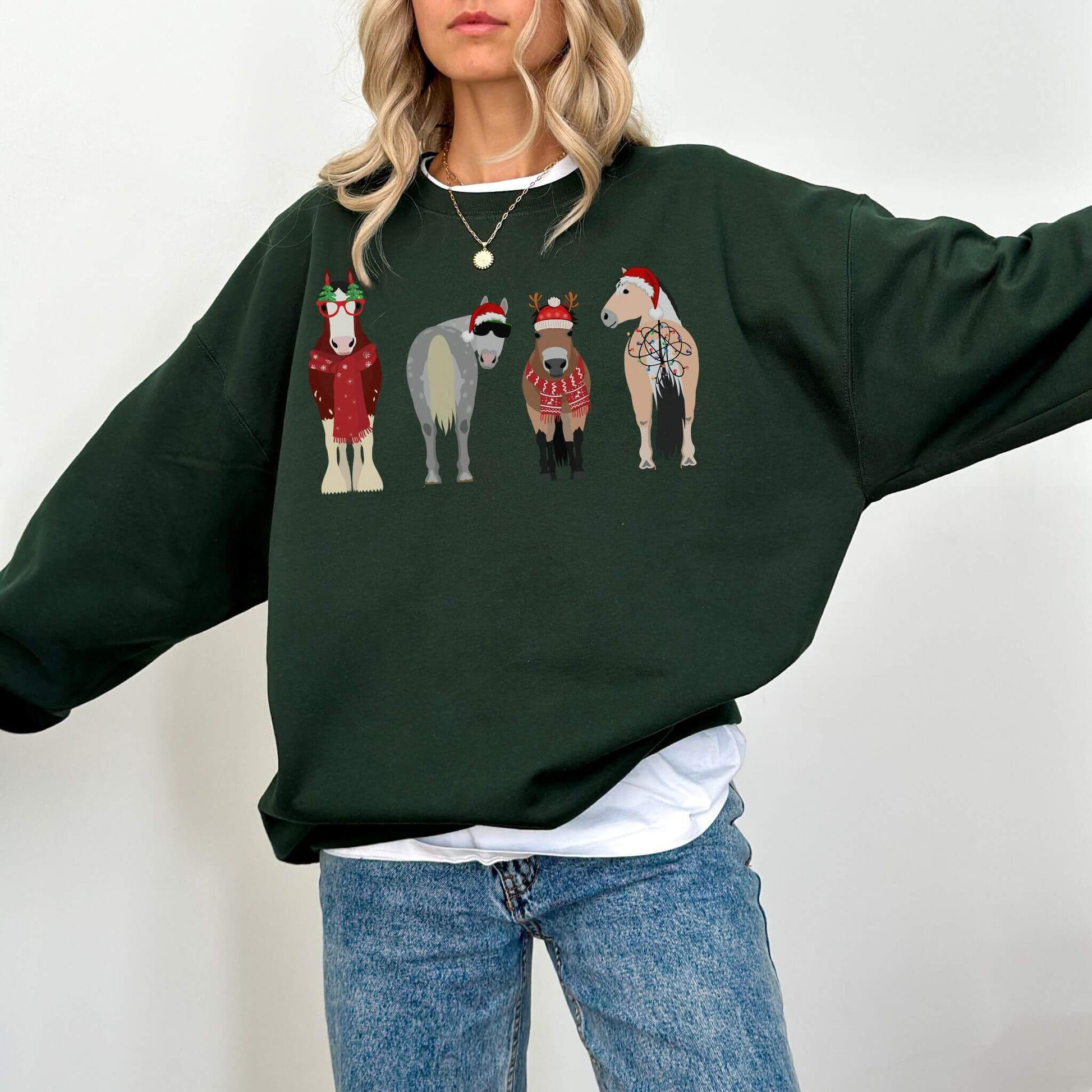 Christmas Horse Sweatshirt - Hailey's Trend Boutique