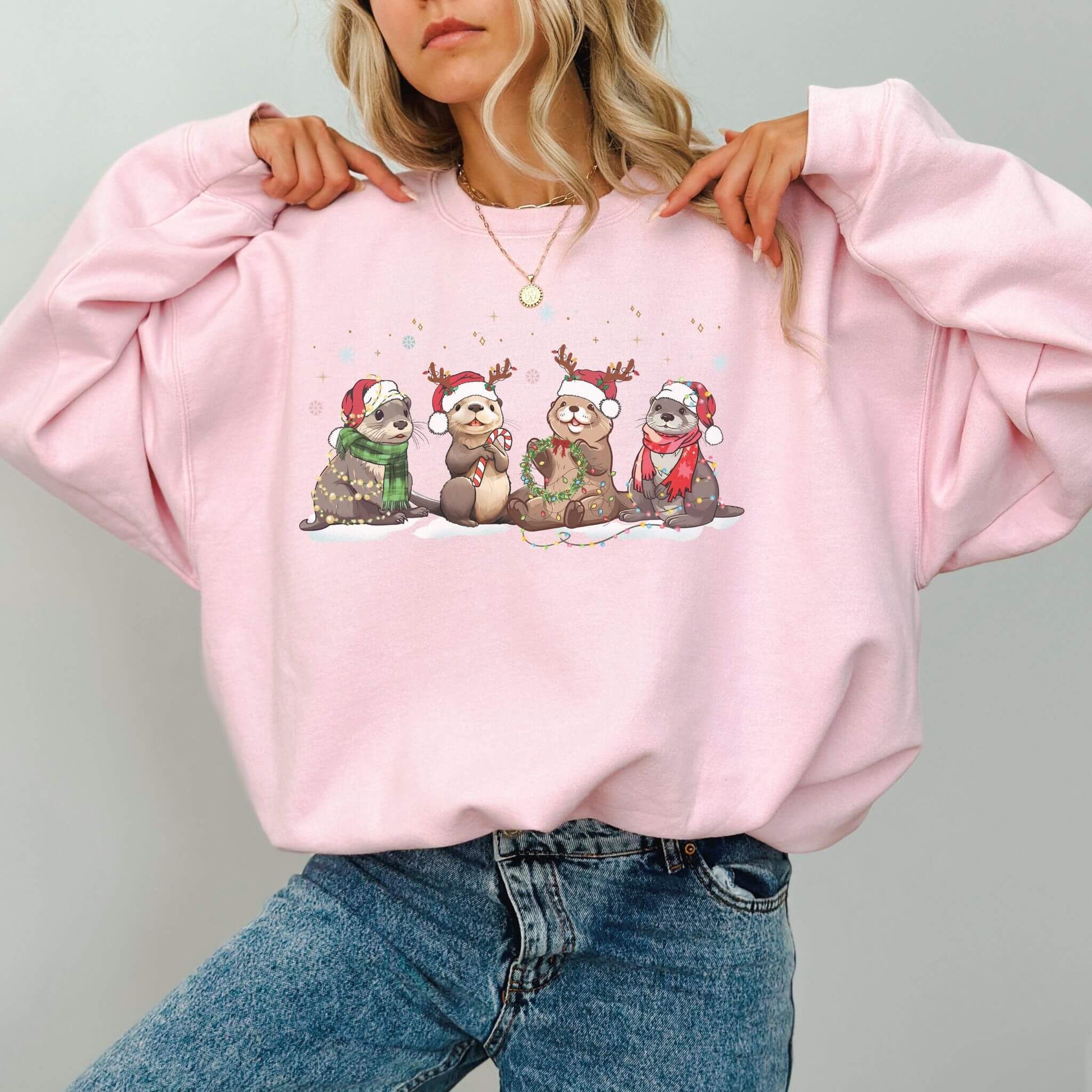 Christmas Otter Sweatshirt - Hailey's Trend Boutique