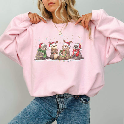 Christmas Otter Sweatshirt - Hailey's Trend Boutique