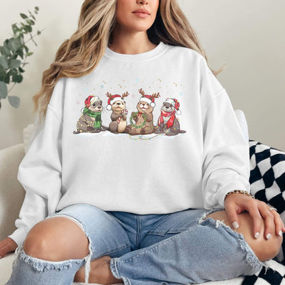 Christmas Otter Sweatshirt - Hailey's Trend Boutique