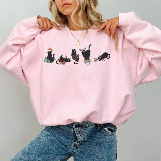 Copy of Christmas Black Cat Sweatshirt - Hailey's Trend Boutique