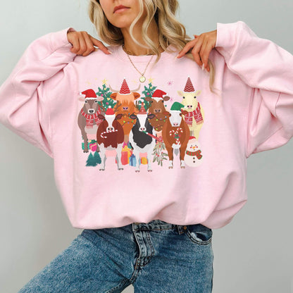 Cow Santa Sweatshirt - Hailey's Trend Boutique