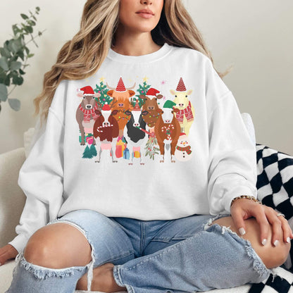 Cow Santa Sweatshirt - Hailey's Trend Boutique