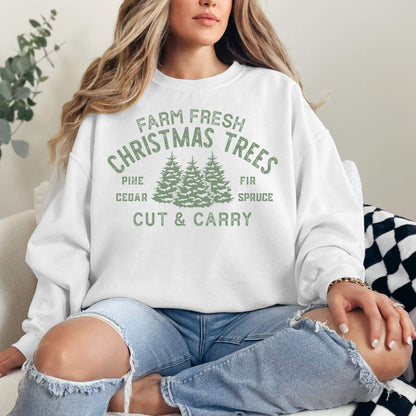 Farm Fresh Christmas Trees Sweatshirt - Hailey's Trend Boutique