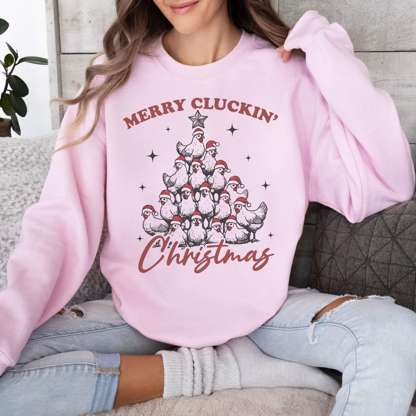 Funny Christmas Chicken Sweatshirt - Hailey's Trend Boutique