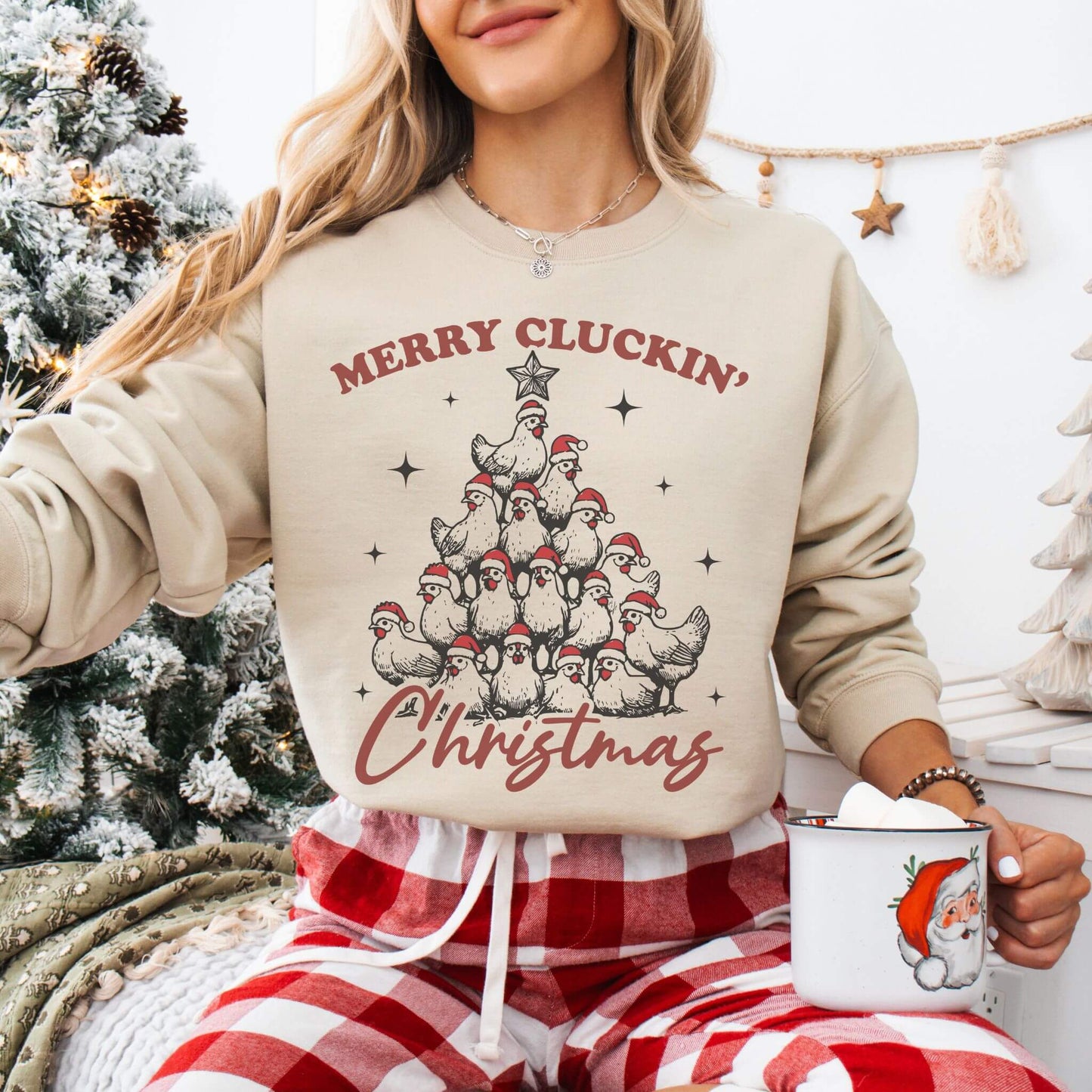 Funny Christmas Chicken Sweatshirt - Hailey's Trend Boutique