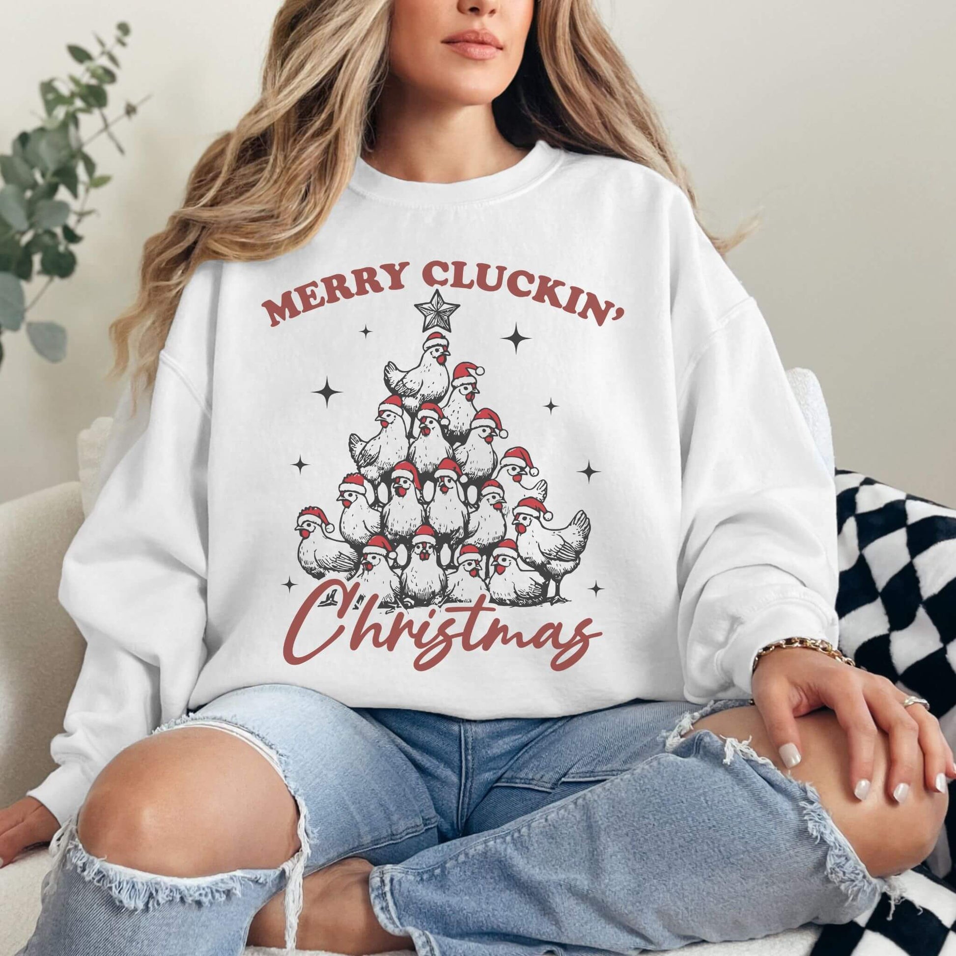 Funny Christmas Chicken Sweatshirt - Hailey's Trend Boutique