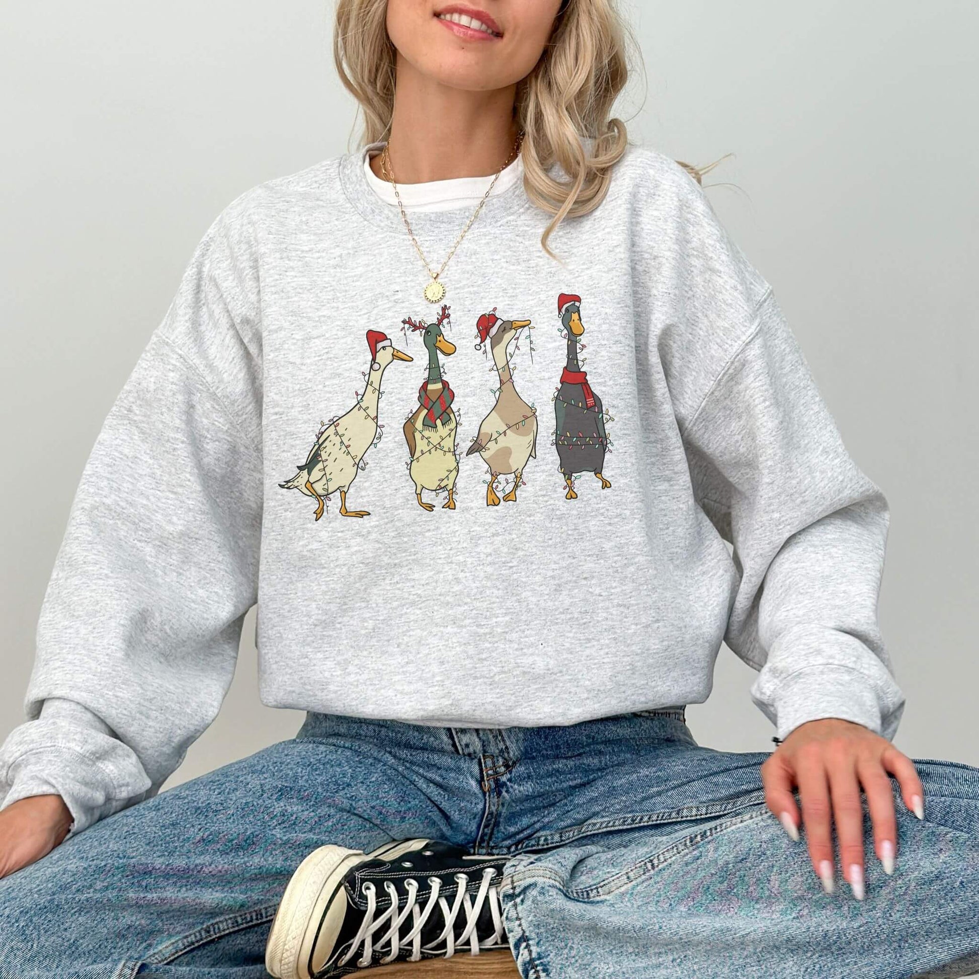 Funny Christmas Duck Sweatshirt - Hailey's Trend Boutique