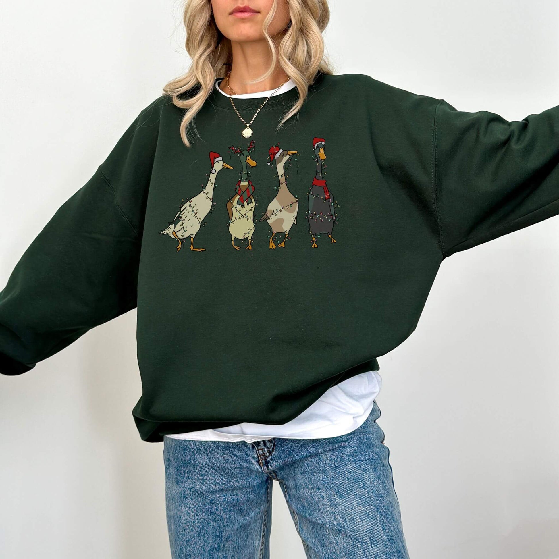 Funny Christmas Duck Sweatshirt - Hailey's Trend Boutique