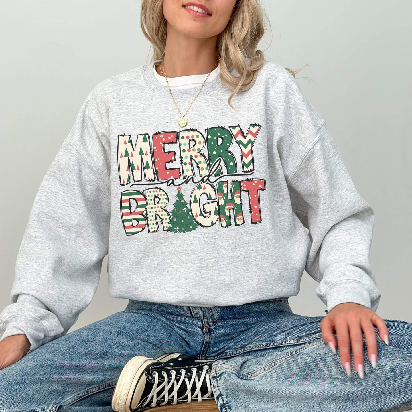 Merry And Bright Sweatshirt - Hailey's Trend Boutique