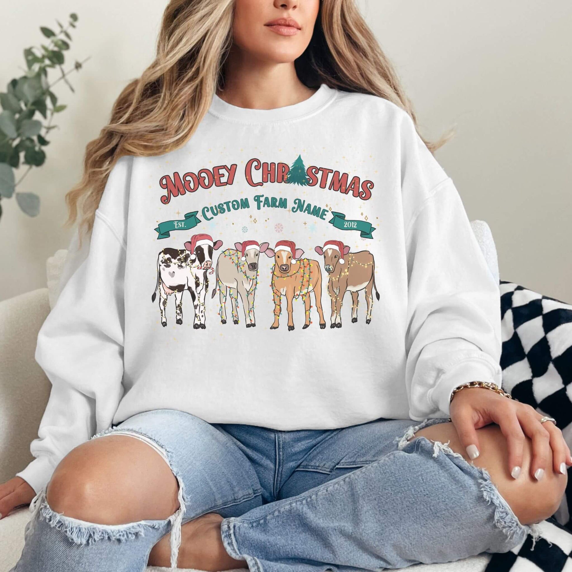 Personalized Christmas Farm Sweatshirt - Hailey's Trend Boutique